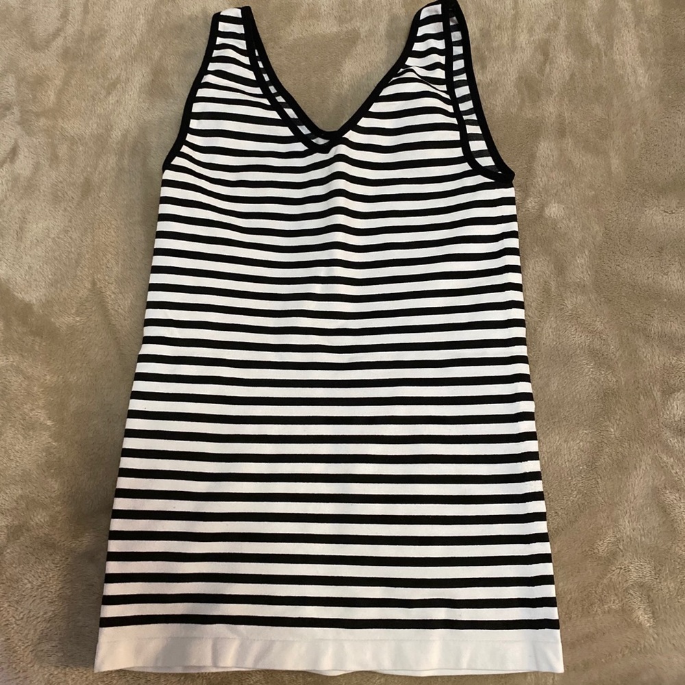 Black and white striped top
